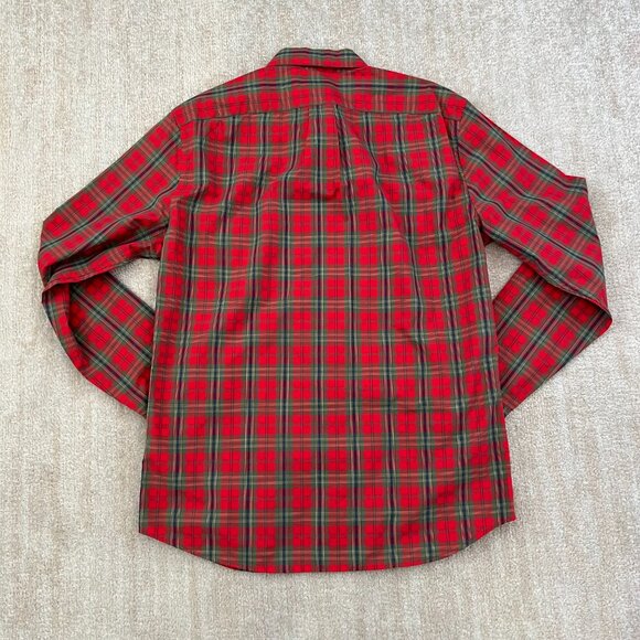J. Crew Slim Fit Plaid Red Green Button Down Long Sleeve Shirt M - Picture 4 of 7